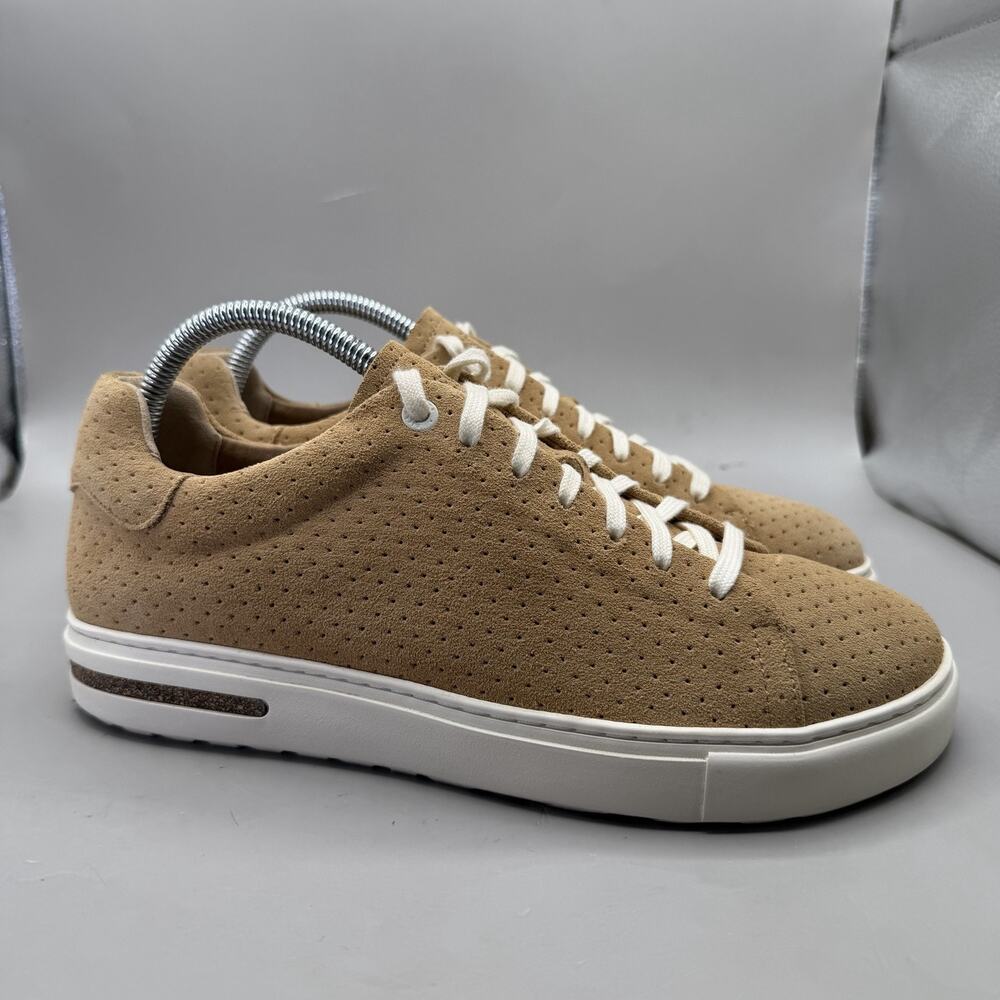 Birkenstock Bend Low Shoes Womens Size 9 Dotted Beige Suede Perforated Sneakers